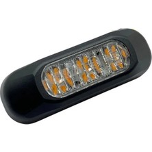 Frıstom 12V-24V Çakar Lamba Ledli 2 Fonksiyonlu (Sarı) (84*28 Mm) E9