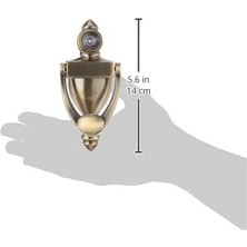 S 4235 Kapı Tokmağı ve Görüntüleyici, Döküm Yapı, Antik Pirinç Kaplama (Tekli Paket), Kahverengi