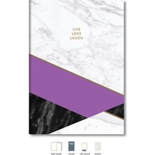 Mermer Defter Çizgili Mor 17X24CM