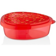 4 Lü Çilek Kivi Karpuz Meyve Desenli Saklama Kabı Seti Yeşil-Kırmızı