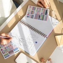 17X24 Spiralli Lastikli Sert Kapak Noktalı Not Defteri - Dağ