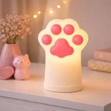 Dekor Atölye Kedi Pati Gece Lambası LED – Çocuk & Bebek Odası Dekoratif Masa Lambası, USB Gece Işığı