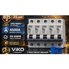 Kondel Aydınlatma Viko Otomatik Sigorta 5’li Paket B25 1p 4.5ka