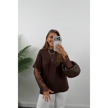 Bet's  Kadın Bisiklet Yaka Kolları Dantel Güpür Detay Bluz