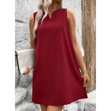 Nidam Butik Kadın Askılı V Yakalı Geniş Kesim Detaylı Kısa Janjan Krep Elbise