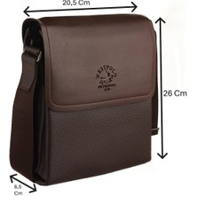 Westpolo Vegan Deri Şık ve Fonksiyonel Erkek Postacı Çanta - Kahverengi