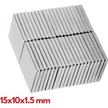 Marsilyan 10 Adet 15X10X1.5 mm Köşeli Neodyum Mıknatıs N35 Magnet Dayanıklı Nikel Kaplama