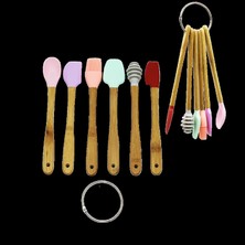 Marsilyan 6 Parça  Mini Ahşap Saplı Silikon Mutfak Set (4887)