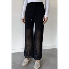 Gülseli Kadın Bel Lastikli Ajurlu Triko Pantolon P-00020774