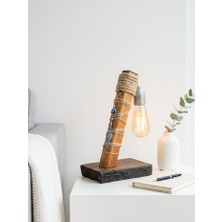 Yediotuz Digital Pazarlama Anatolian Heritage - Nazar Boncuklu & Jüt Halatlı El Yapımı Açılı Masa Lambası (Edison Ampul Dahil)