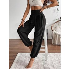 Gacha Kadın Yüksel Bel Yoğun Büzgü Detaylı Aerobin Pantolon