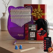 Midex KLX-660 Mor Renk Cam Kalimba 17 Tuşlu Full Set
