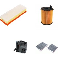 Sardes Filtre Seti Peugeot 207 1.6 Hdı Dizel 90 Beygir 2006+ 9hv 9hx 4lü Hava + Yağ F. + Yakıt + Polen