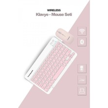 Marsilyan Pembe Kablosuz Klavye ve Mouse Seti