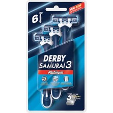 2 Adet Derby Samurai Platinum 3 Blister 6'lı