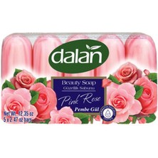 5 Adet Dalan Pembe Gül Güzellik Sabunu 5X70 G