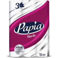 3 Adet Papia Havlu 12'li 3 Katlı