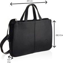 Westpolo Vegan Deri Şık ve Fonksiyonel Erkek Evrak Çantası - Siyah