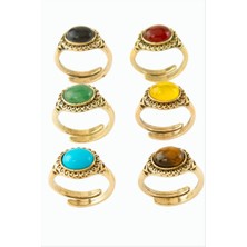 Zero Land Storozal Oval Doğaltaşlı Otk Yüzük - Lacivert Yıldız