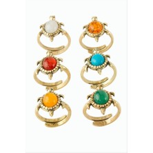 Zero Land Storozal Kaplumbağa Doğaltaşlı Otk Yüzük - Pembe Kuvars