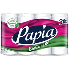 Papia Biocare Ultra Yumuşak 3 Katlı Tuvalet Kağıdı 16'lı Rulo Sayısı 3 Adet Ekstra Dayanıklı