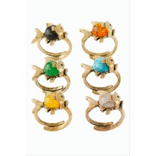 Zero Land Storozal Balık Doğaltaşlı Otk Yüzük - Sedef