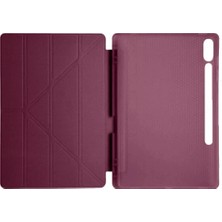 Marsilyan Samsung Galaxy X510 Tab S9 Fe 11 Kılıf Kalemlikli Mars Tablet Kılıfı - Mürdüm