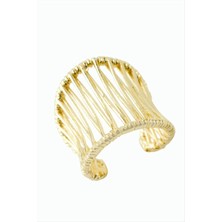 Zero Land Storozal Zikzak Metal Yüzük - Sarı