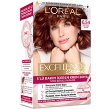 L'Oréal Paris 3 Adet Excellence Creme 6.54 Açık Kızıl Kahve Saç Boyası 192 ml