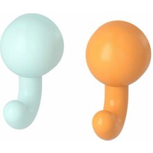 IKEA Humlesjön Vantuzlu Kanca, Turuncu-Turkuaz, 12X8 Cm, 2 Adet, Çocuk Askısı