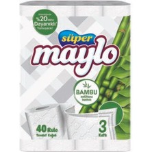 1 Adet Süper Maylo Bambu Katkılı Tuvalet Kagıdı 40'lı