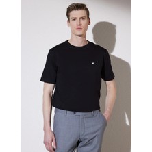 Brooks Brothers Bisiklet Yaka Siyah Erkek T-Shirt BBSS25MTS004