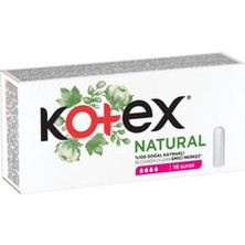 1 Adet Kotex Natural Tampon Süper 16'lı