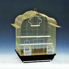 EuroGold Hnrlishp Pirinç Telli Çatılı Kuş Kafesi 34,5X28X45,5 cm