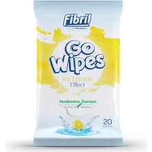 1 Adet Fibril Go Wipes Islak Mendil Limon Ferahlığı 20'li