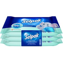 4 Adet Selpak Antibakteriyel Islak Cep Mendili 3 x 15'li