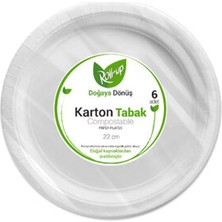 2 Adet Roll-Up Doğaya Dönüş Karton Tabak  6'lı 22 cm