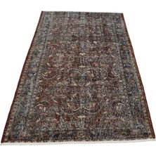 Zehra Abla Halı Vintage El Dokuma Benzersiz Eskitme Çiçekli Yün Salon Halısı 7048