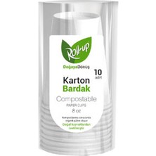 4 Adet Roll-Up Doğaya Dönüş Karton Bardak  10'lu