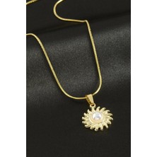 Zero Land Xmpdby Çiçek Inci Çelik Kolye - Sarı