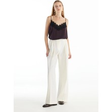 Ted Baker Normal Bel Düz Kırık Beyaz Kadın Pantolon TBWRTR1001-8