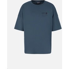 Ea7 Bisiklet Yaka Mavi Erkek T-Shirt Mountaın Urban Escape