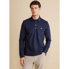 Brooks Brothers Polo Yaka Lacivert Erkek T-Shirt BBFW25MTS006