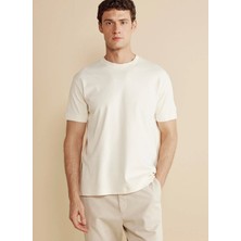 Brooks Brothers Bisiklet Yaka Bej Erkek T-Shirt BBFW25MTS004