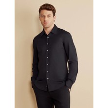 Brooks Brothers Slim Fit Klasik Yaka Siyah Erkek Gömlek BBFW25MSH001