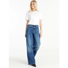 Ted Baker Normal Bel Bol Kesim Koyu Mavi Kadın Pantolon TBWRDN1035
