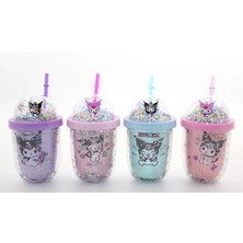 Livenda Kuromi Figürlü Pipetli Kapaklı Kupa Bardak