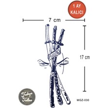 Trakya Tattoo 1 Ay Kalıcı Dövme Katana Kılıç Geçici Dövme