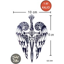 Trakya Tattoo 1 Ay Kalıcı Dövme Kanatlı Kılıç Geçici Dövme
