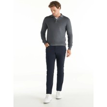 Ted Baker Normal Bel Slim Paça Slim Fit Lacivert Erkek Pantolon TBMRTR1048